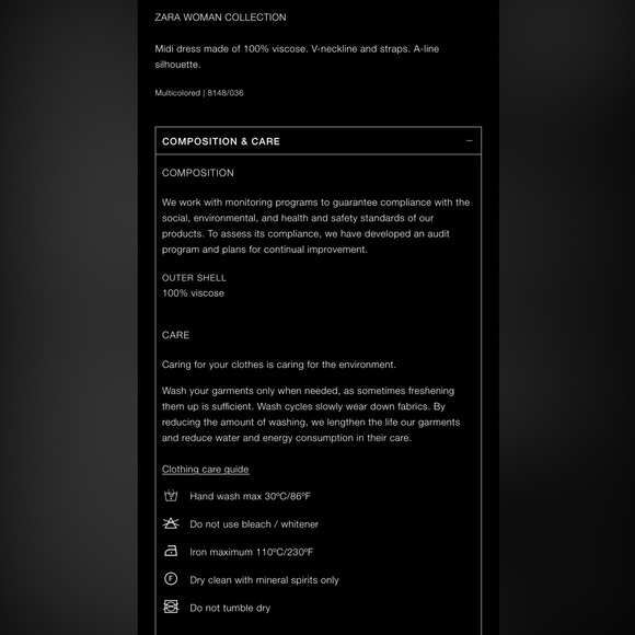 Zara MultiColored Printed Slip Dress ZW Collection- BNWT - Picture 5 of 5